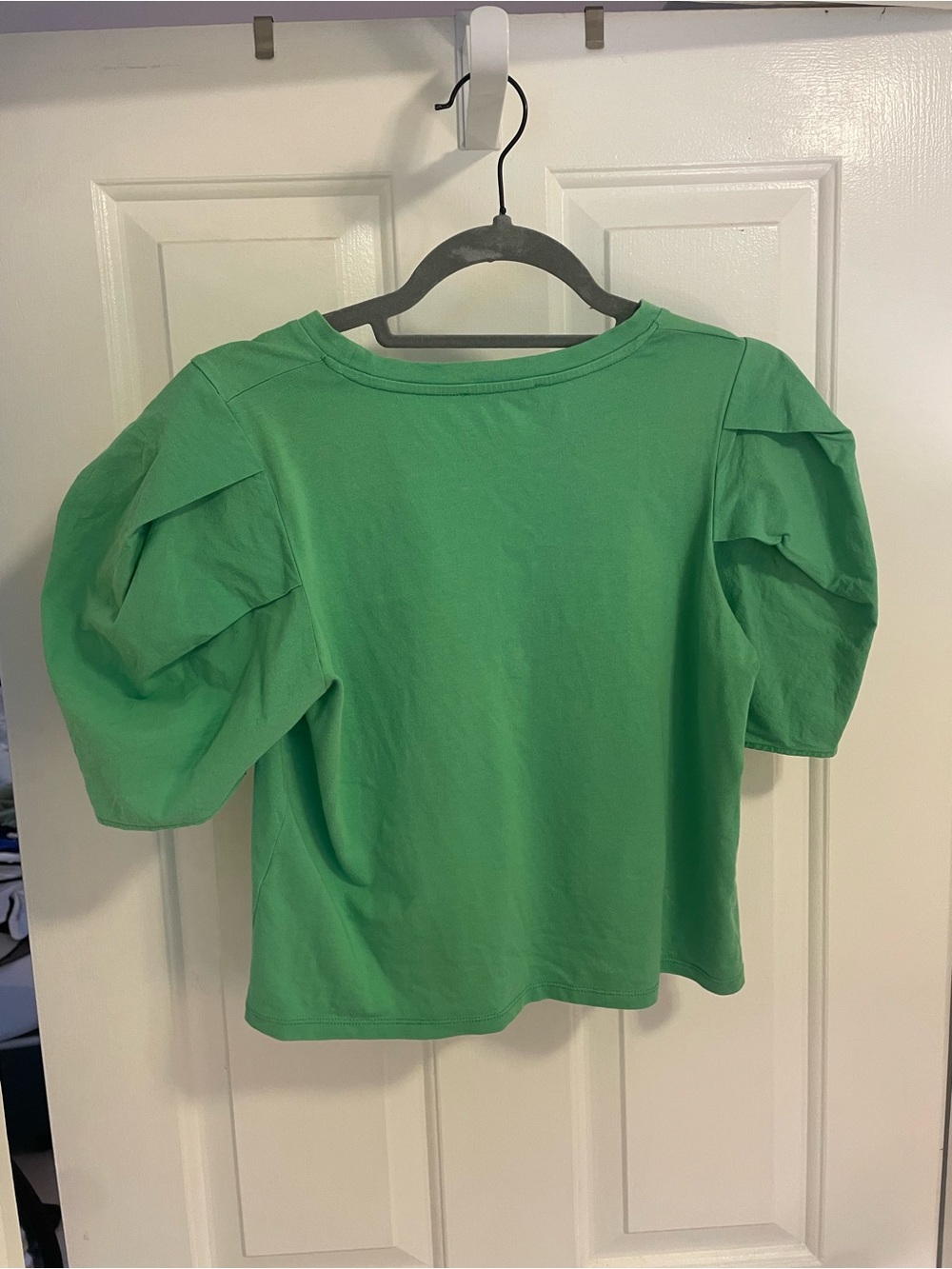 Zara Green Puff-Sleeve Top